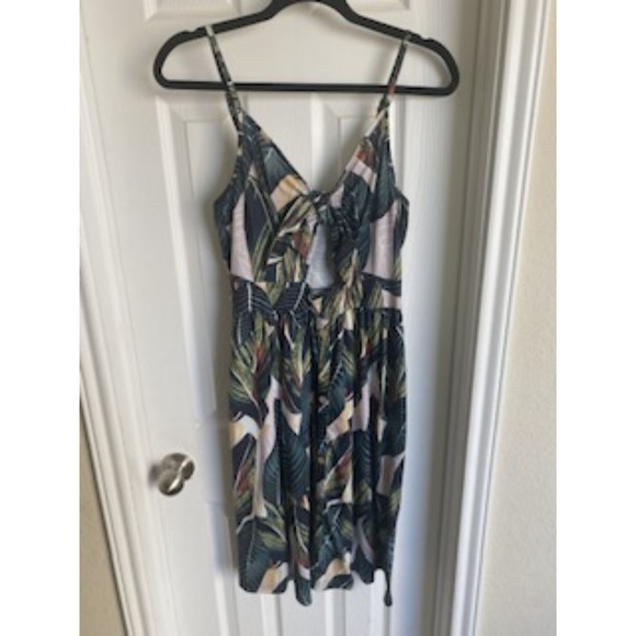 JUNGLE LEAF MIDI DRESS, SZ L - Picture 1 of 6